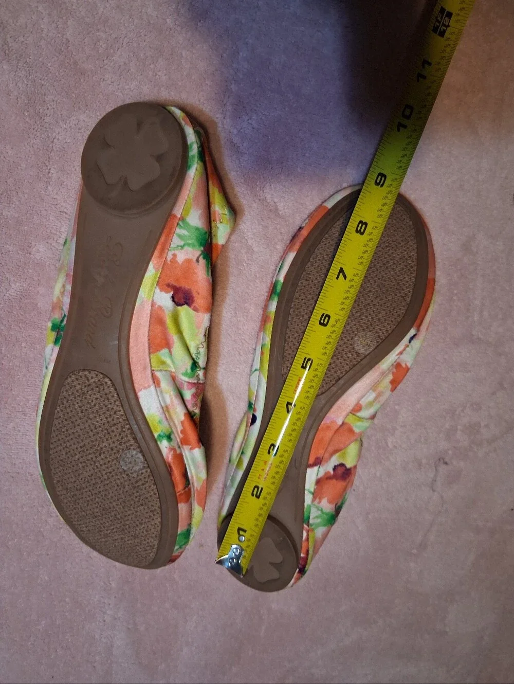 Ballet Summer Flats Size 7.5M  Emmie Floral Cottagecore Slip-on Elastic Travel